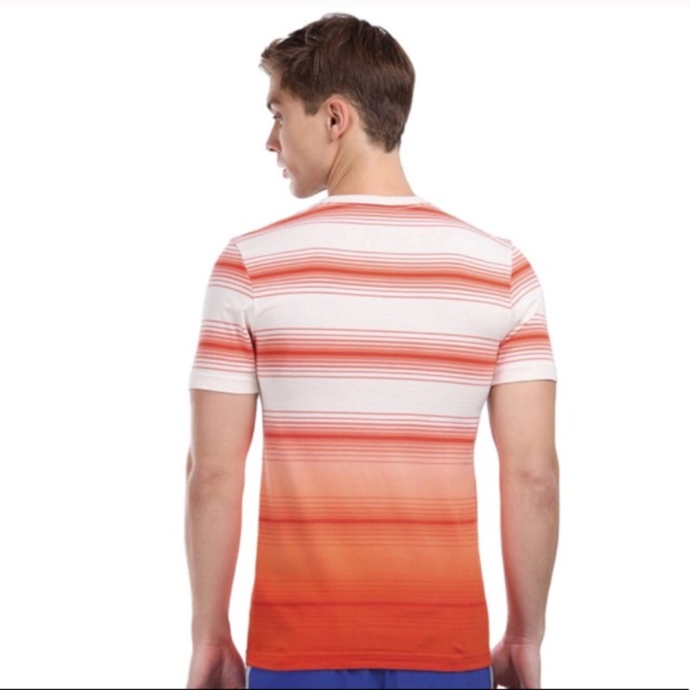 NWOT Men’s Orange and White Striped Nike Tee - Picture 3 of 4
